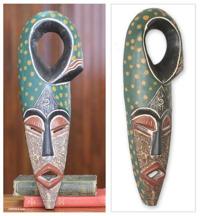 Alternate image for Handcrafted African Wood Mask Nigerian Harvest Harvest Chief II