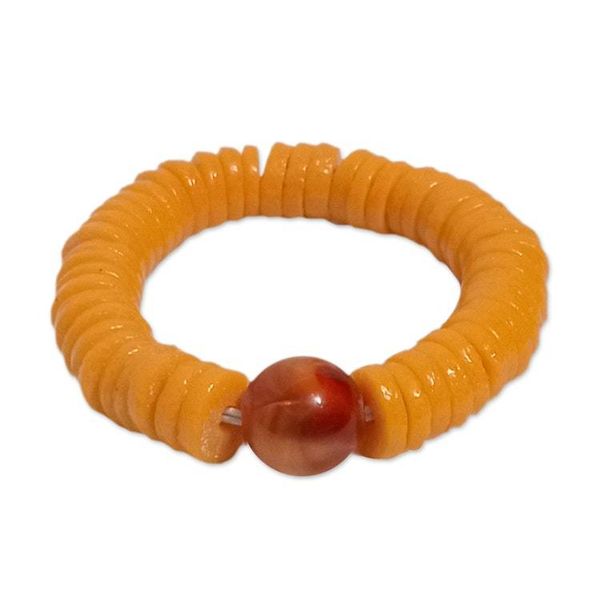 Alternate image for Agate and Recycled Plastic Beaded Stretch Bracelet Adepa Orb