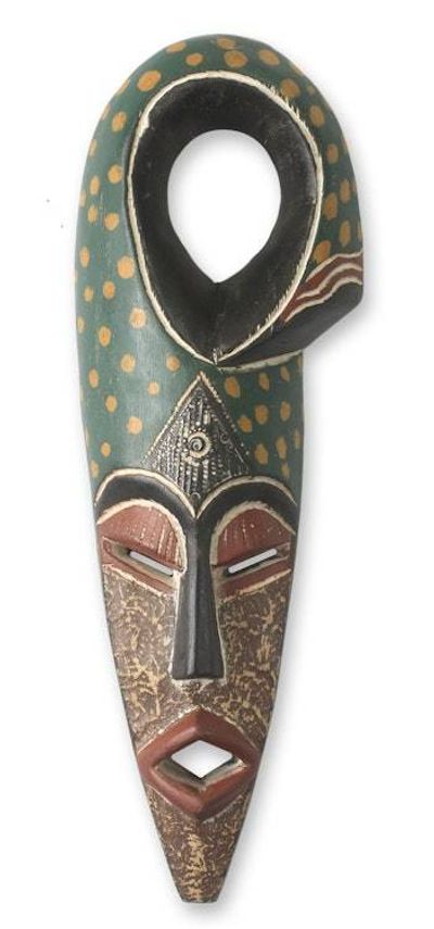 Alternate image for Handcrafted African Wood Mask Nigerian Harvest Harvest Chief II