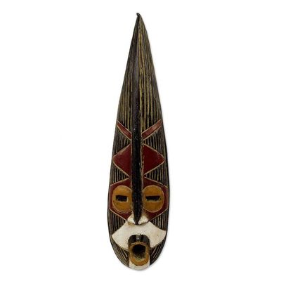 Alternate image for Brown and Black Long African Wall Mask from Ghana Helper King
