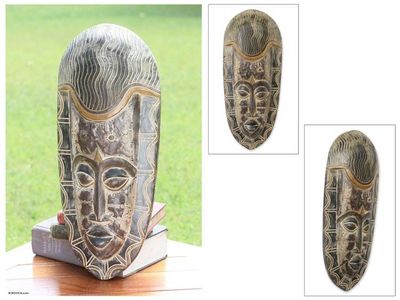 Alternate image for Fair Trade African Wood Mask Egyptian Pharoah
