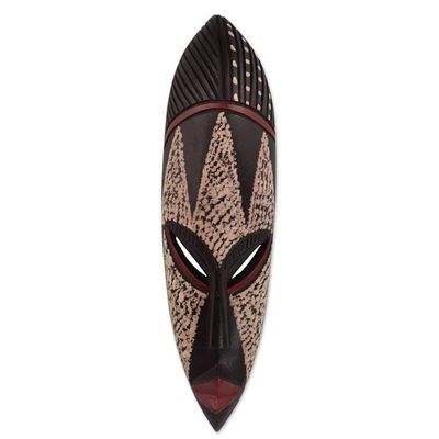 Alternate image for Artisan Crafted Wood African Wall Mask Bat Person
