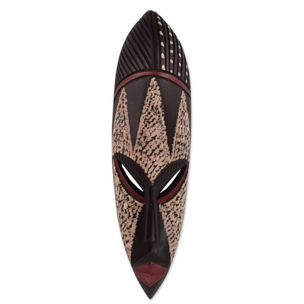 Alternate image for Artisan Crafted Wood African Wall Mask Bat Person