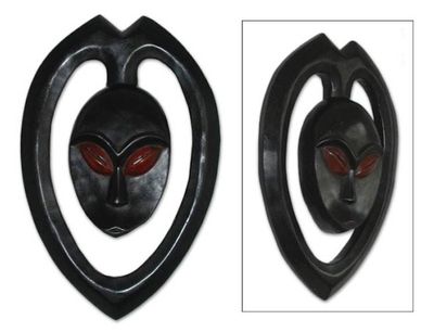 Alternate image for Unique African Kwele Style Wood Antelope Mask Ekuk
