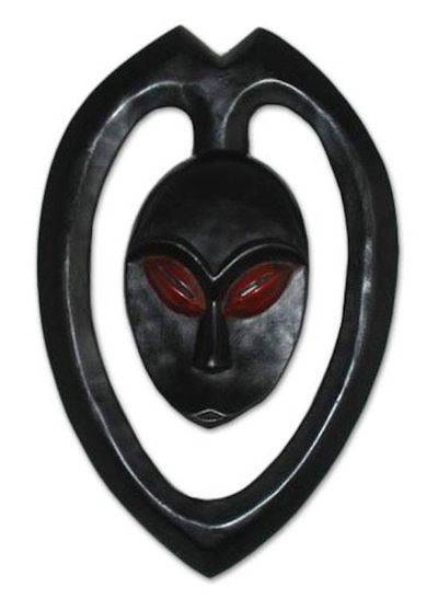 Alternate image for Unique African Kwele Style Wood Antelope Mask Ekuk