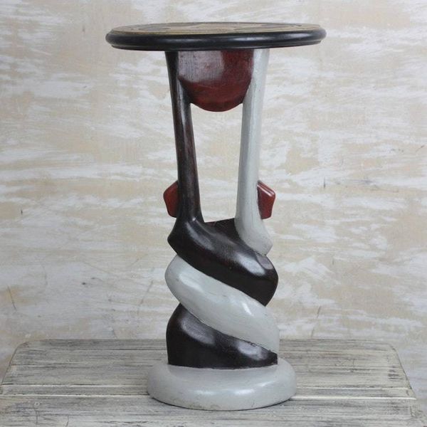 Alternate image for Twist Motif Cedar Wood Accent Table Crafted in Ghana African Twist