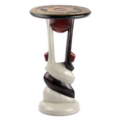 Alternate image for Twist Motif Cedar Wood Accent Table Crafted in Ghana African Twist