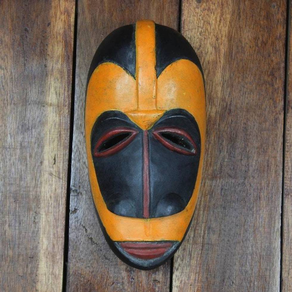Fair Trade Ivoirian Wood Mask 'Guro Wisdom'