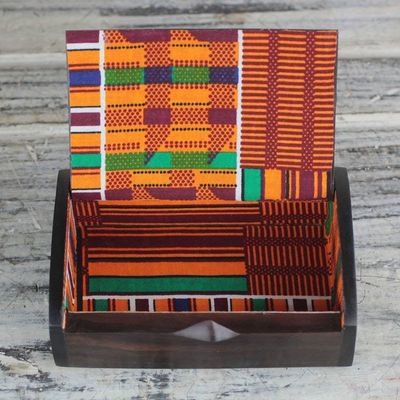 Alternate image for Ebony Wood Jewelry Box with Adinkra Symbol from Ghana Sankofa Keeper