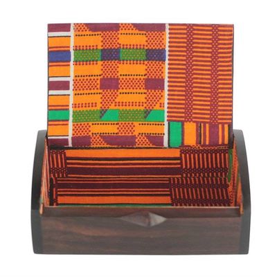 Alternate image for Ebony Wood Jewelry Box with Adinkra Symbol from Ghana Sankofa Keeper