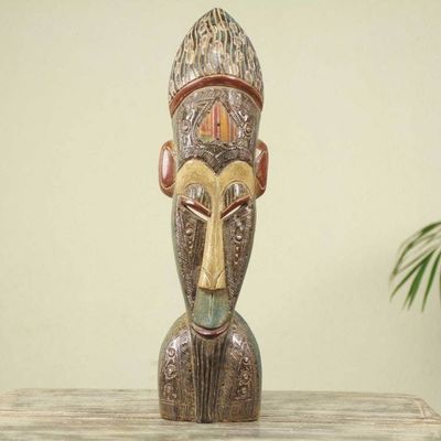 Alternate image for Authentic African Mask Sculpture from Ghana The Kings Son