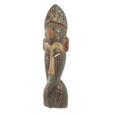 Alternate image for Authentic African Mask Sculpture from Ghana The Kings Son