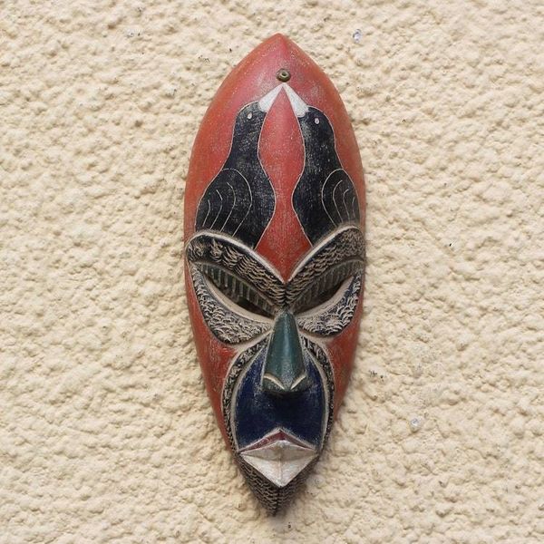 Alternate image for Bird-Themed African Sese Wood Mask from Ghana Suumo Birds
