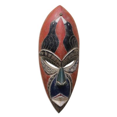 Alternate image for Bird-Themed African Sese Wood Mask from Ghana Suumo Birds