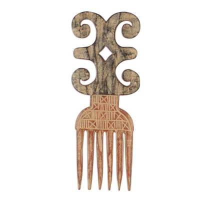 Alternate image for Wood Adinkra Dwennimmen Comb Wall Decor from Ghana Dwennimmen Style