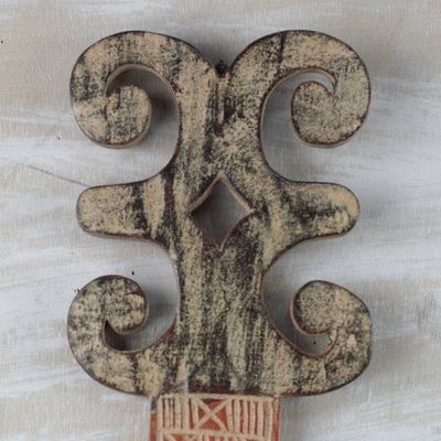 Alternate image for Wood Adinkra Dwennimmen Comb Wall Decor from Ghana Dwennimmen Style
