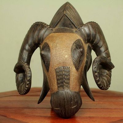 Alternate image for Hand Carved Ram Mask Baule Ram