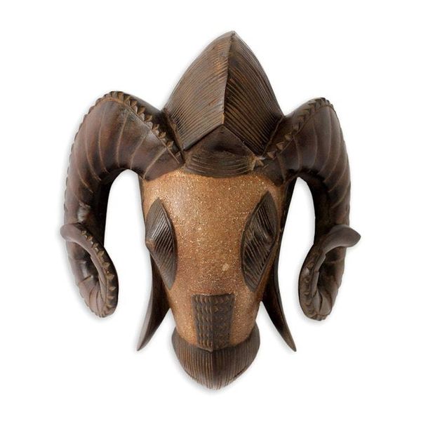 Alternate image for Hand Carved Ram Mask Baule Ram