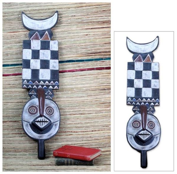 Alternate image for Unique Burkina Faso Wood Mask Bwa Bush Spirits