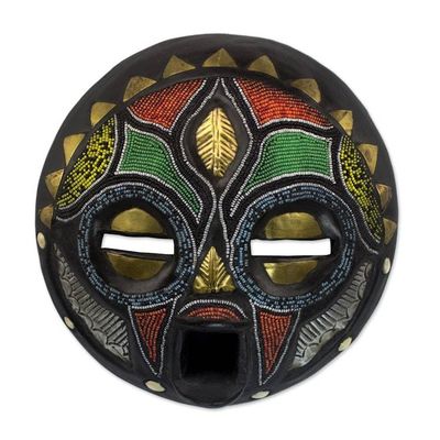 Alternate image for Hand Beaded African Wood Mask Girl Grows Up