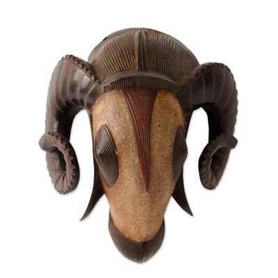 Alternate image for Hand Carved African Ram Mask Powerful Ram
