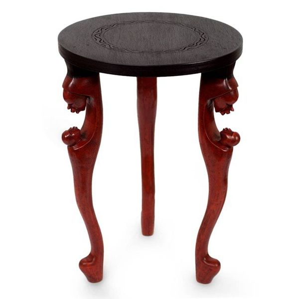 Alternate image for Hand Made Wood Accent Table African Mother