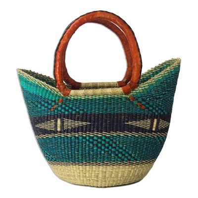 Alternate image for Handmade African Raffia Shopping Basket Nutifafa