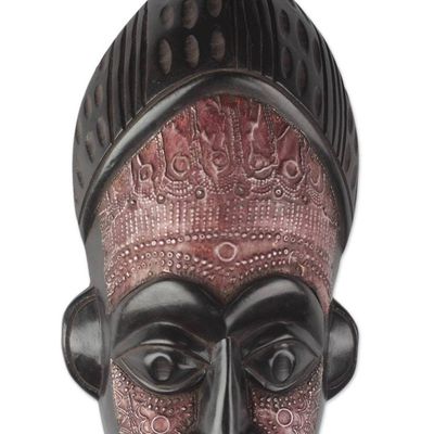 Alternate image for Sese Wood and Aluminum African Mask from Ghana Wisdom of Ghana
