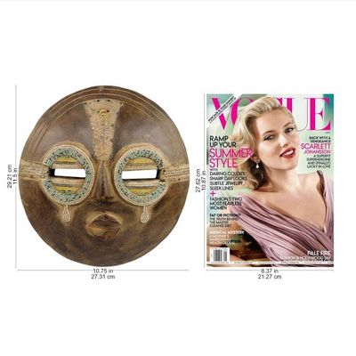 Alternate image for Hand Crafted Authentic African Beaded Wood Mask from Ghana Tears of Joy