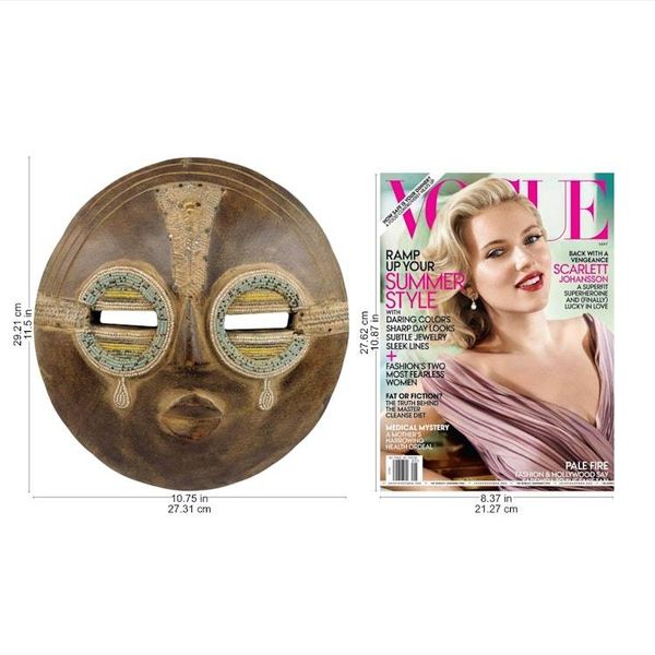 Alternate image for Hand Crafted Authentic African Beaded Wood Mask from Ghana Tears of Joy