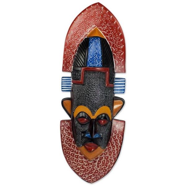 Alternate image for Hand Made Wood Aluminum African Mask from Ghana Asuodom Pride