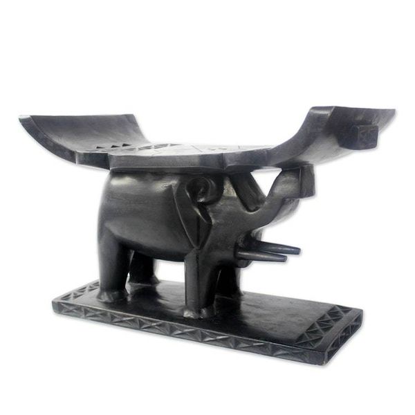 Alternate image for Hand Made Wood Throne Stool Regal Elephant