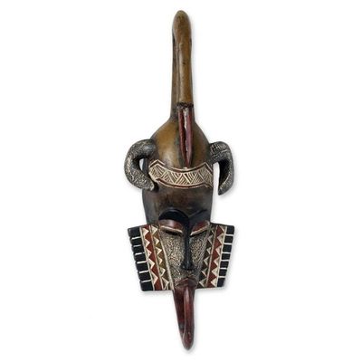Alternate image for Hand Made African Wood Mask Ghanaian Identity