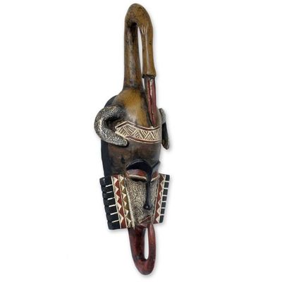 Alternate image for Hand Made African Wood Mask Ghanaian Identity