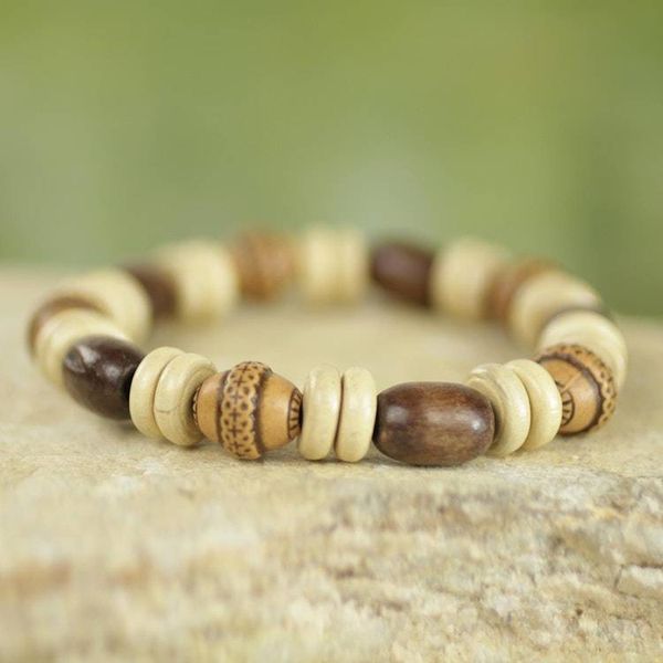Alternate image for Sese Wood and Terracotta Hand Made Ghanaian Beaded Bracelet Feminine Beauty