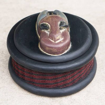 Alternate image for Artisan Crafted Ofram Wood Jewelry Box from Ghana Sika Nfutur