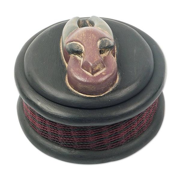 Alternate image for Artisan Crafted Ofram Wood Jewelry Box from Ghana Sika Nfutur