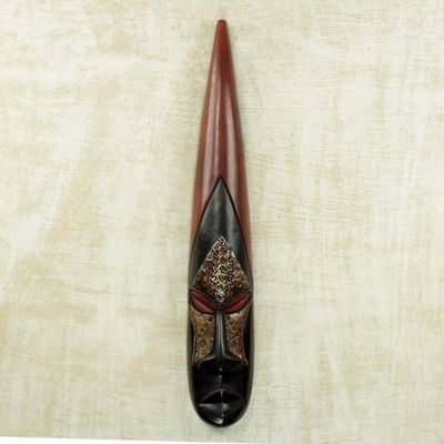 Alternate image for Hand Carved West African Wood Wall Mask from Ghana Ga Nyo