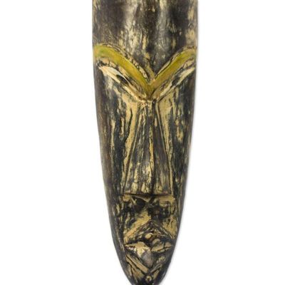 Alternate image for Dagomba Tribe African Wood Mask Crafted in Ghana Long Dagomba