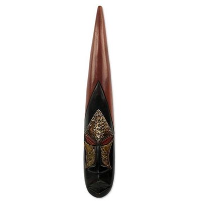 Alternate image for Hand Carved West African Wood Wall Mask from Ghana Ga Nyo