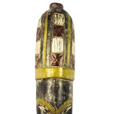 Alternate image for Dagomba Tribe African Wood Mask Crafted in Ghana Long Dagomba