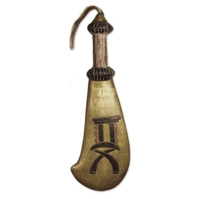 Alternate image for Adinkra-Themed Wood Decorative Accent from Ghana Adinkra Gua Sika