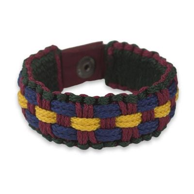 Alternate image for Artisan Crafted Colorful Cord Wristband Bracelet for Men Man of Integrity