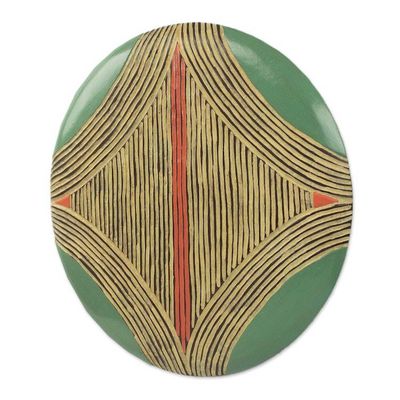 Alternate image for Abstract Circular African Mask from Gabon and the Congo Gabonese Abstraction