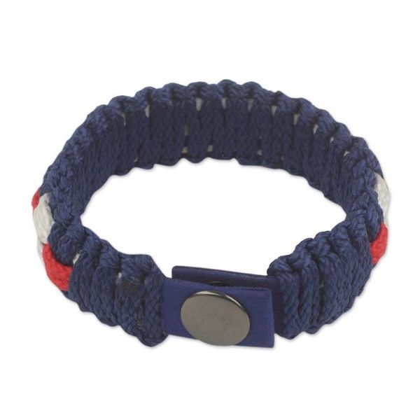 Alternate image for Hand Made Red White and Blue Mens Cord Bracelet Brilliant