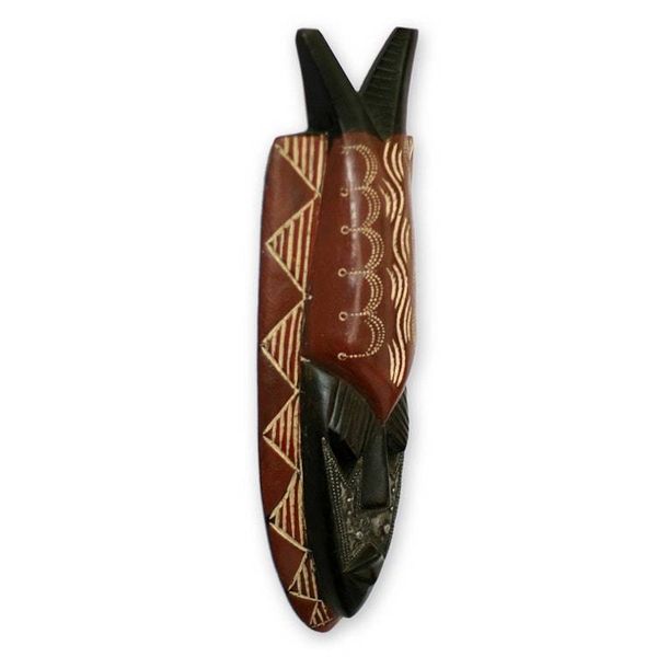 Alternate image for Artisan Crafted Nigerian Wood Mask from Africa Harvest Festival