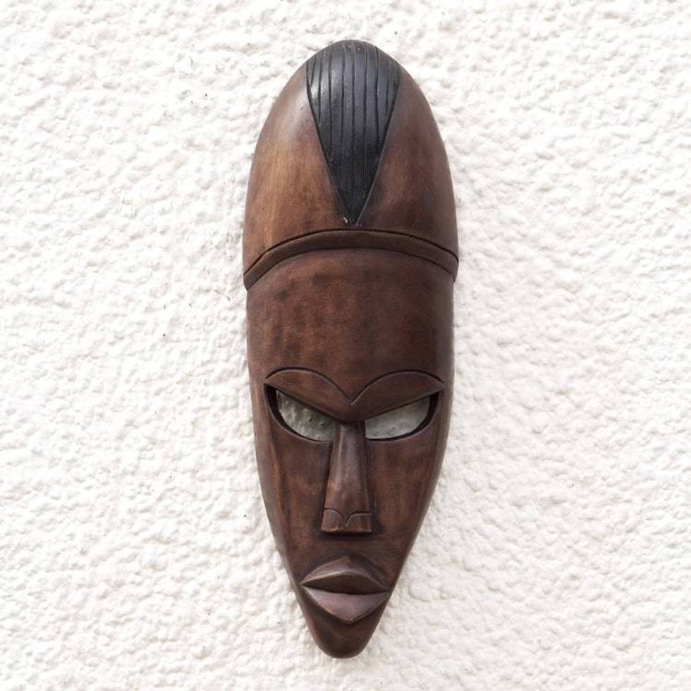 Hand Crafted Wood Mask 'Ancient Man'