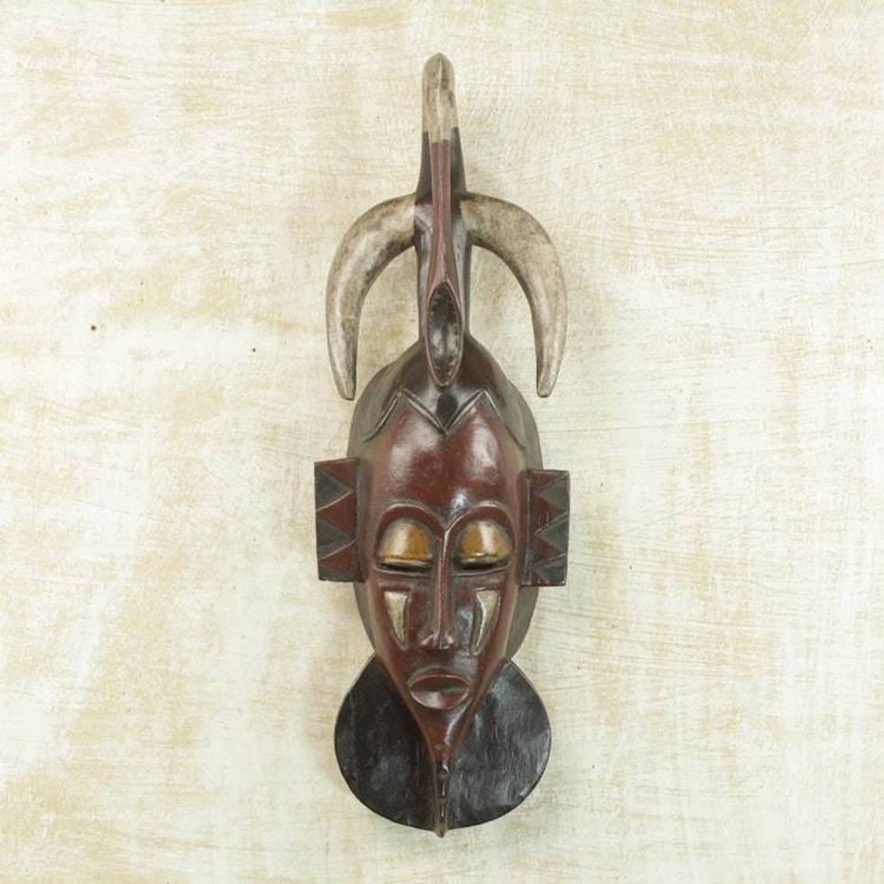 Artisan Crafted Wood Mask 'Flamingo of Kindness'
