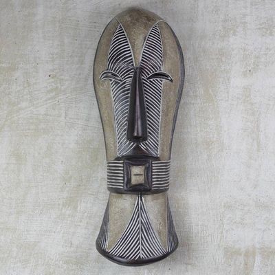 Alternate image for Hand-Carved Songye Woman African Sese Wood Wall Mask Songye Woman