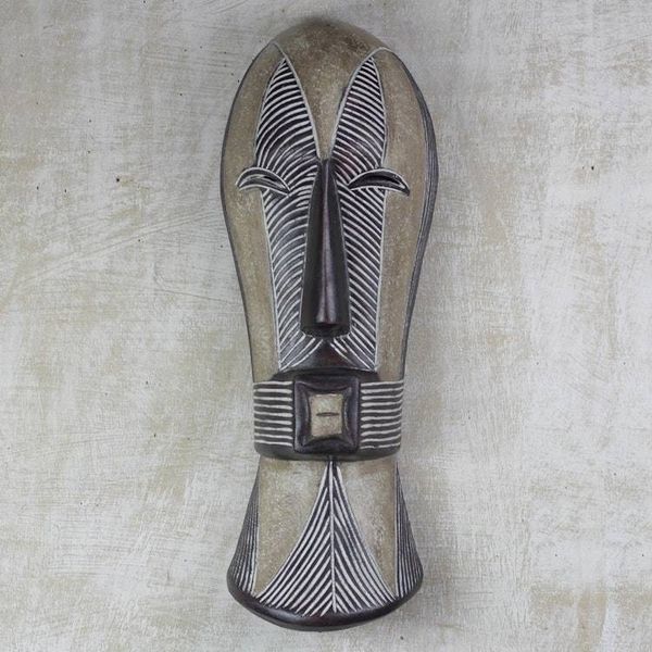 Alternate image for Hand-Carved Songye Woman African Sese Wood Wall Mask Songye Woman